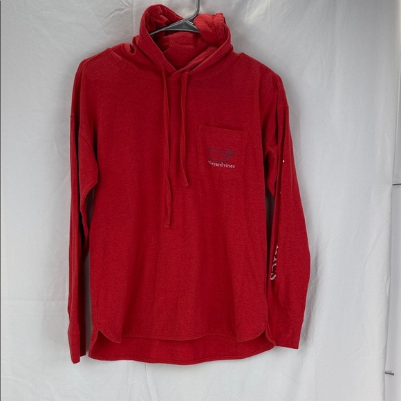Vineyard Vines Tops - Vineyard Vines Red Edgartown long Sleeve drawstring Hoodie T-Shirt Size XS